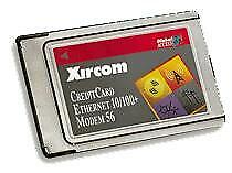 Carte combo Xircom PCMCIA modem & Ethernet CEM56-100 10/100 et 56K carte sans câble - Photo 1/1