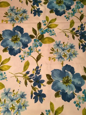 Tischdecke Baumwolle 12-Sitzer 140x240cm Blumen Türkis