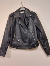 Morgan De Toi Women's Black Bikers Style Synthetic Polyurethane Jacket Size...