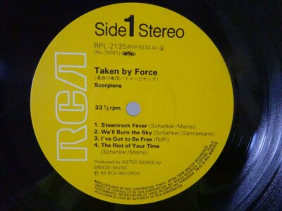 SCORPIONS TAKEN BY FORCE LPレコード Scorpions – Taken By Force – Vinyl (LP, Album, Stereo), 1978
