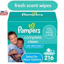 Pampers Baby Fresh Baby Wipes 3-Pack 216 Wipes (Select for More Options)
