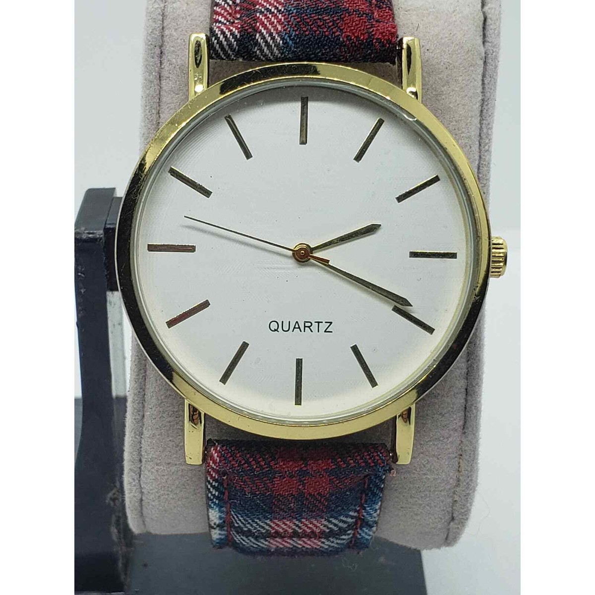 Women\'s dress watch, TGT21513WAC. Large white face, plaid cloth band Women main image 4