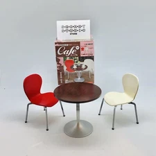 Rare 2008 Re-Ment Cafe Table & Chair Red & White Color NIB For 10” Dolls, Rement