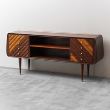 SIDEBOARD MOBILE CASSETTIERA IN LEGNO OTTONE DESIGN ANNI 60 VINTAGE MODERNARIATO