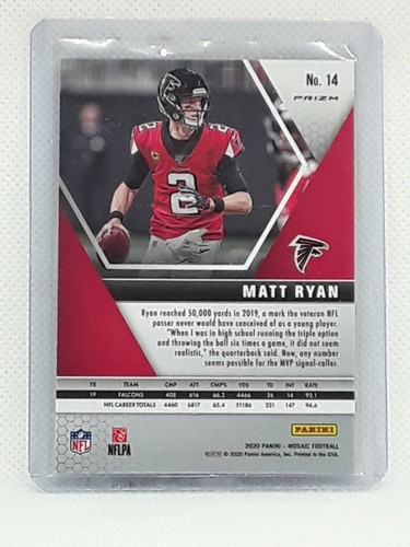 Matt Ryan 2020 Panini Mosaic Football - #14 GREEN REACTIVE - Atlanta Falcons - Picture 2 of 2