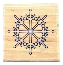 Stampabilities 1999 Snowflake Snow Wooden Rubber Stamp