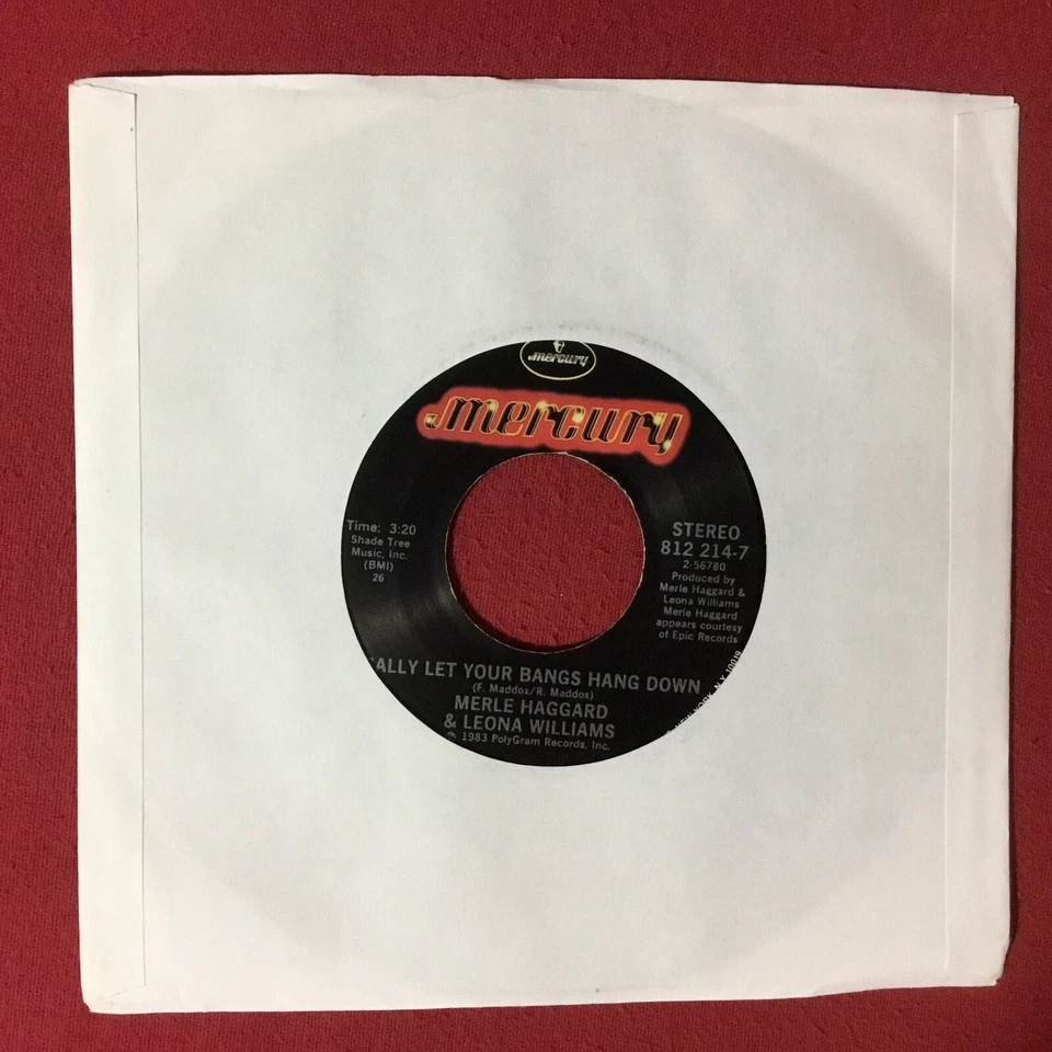 Merle Haggard, Leona Williams – We're Strangers Again   *1983:7", 45 RPM, Single - Image 2 of 3