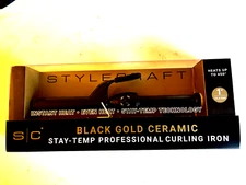STYLE CRAFT Stay-Temp Curling Iron - Professional Ceramic Barrel 1" Inch SPRING
