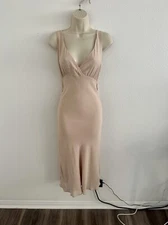Reformation Midi Dress Bridesmaid NWT Sz 2 S / XS Venezia Champagne Neutral