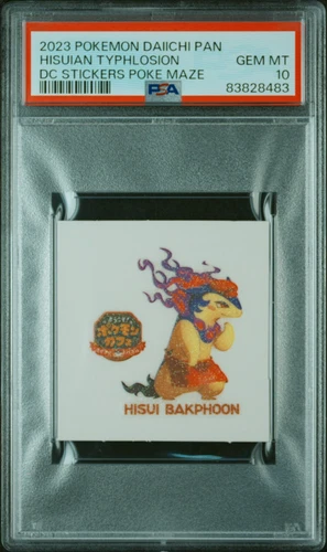 PSA 10 Hisuian Typlosion Japanese  Pan DC Sticker Poke Maze x Pokemon Cafe