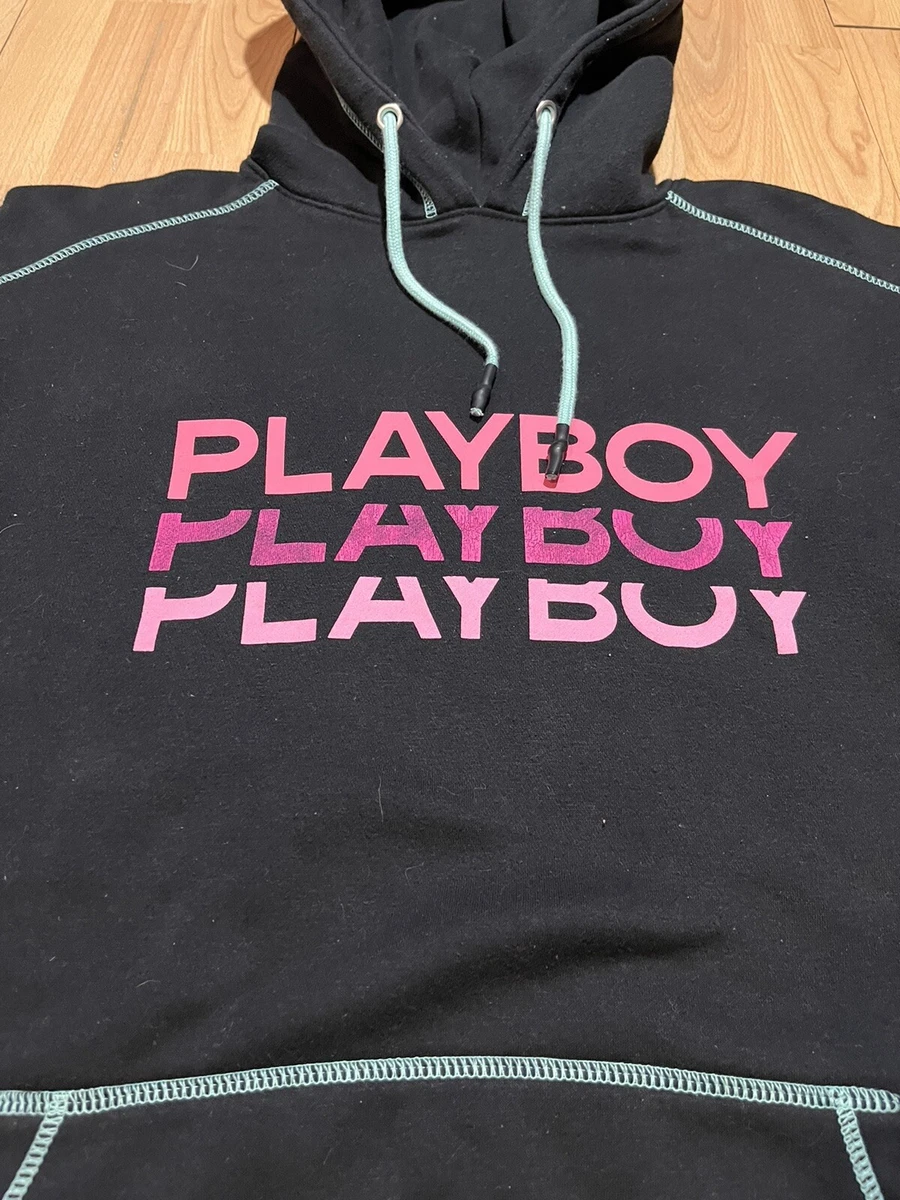 Playboy X Misguided Hoodie Womens 4 Black Long Sleeve Spell Out
