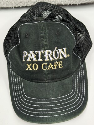 Patron XO Cafe Tequila Men's Trucker Hat Black Strapback Cap One Size Fits All