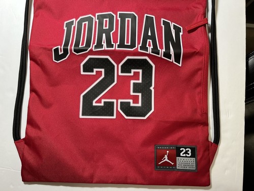 Nike Jordan 23 Bag/Gym Sack/String Bag Unisex Bulls Jersey Red & Black Bred NEW - Picture 3 of 6