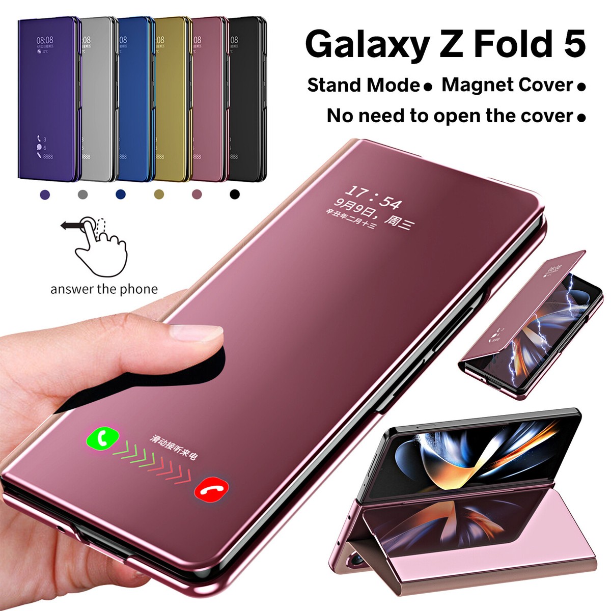 For Samsung Galaxy Z Fold 6 5 4 Mirror Case Magnetic S-View