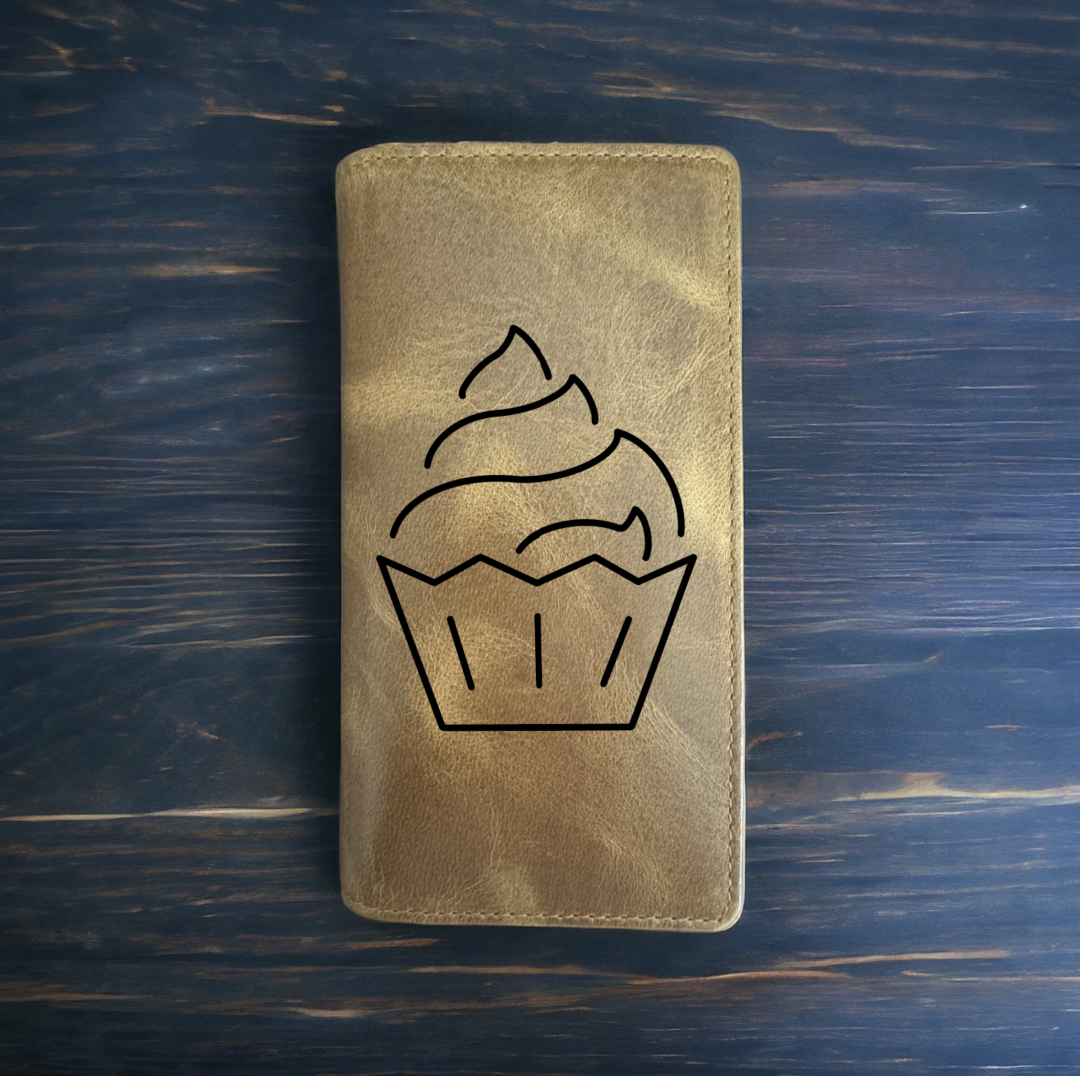 Cupcake Rodeo Wallet Cowboy Western Buffalo Leather Premium Baker Food NEW-image