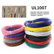 PVC Electronic Wire Cable Tinned Copper Stranded Wiring 16/18/20/22/24/26/30AWG