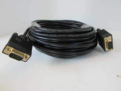 Low Voltage Computer Cable V.G.A.20276 Style 30 volt VW-1 LK Black Male to Male