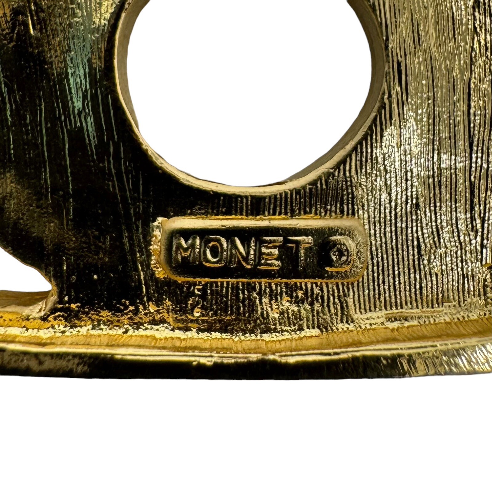 Vtg MONET Gold Tone Large Rectangular Pendant Sna… - image 9