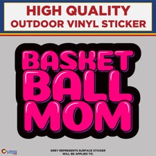 Basketball Mom, High Quality Vinyl Stickers