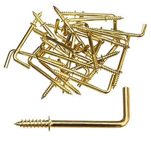 BRASS PLATED CUP HOOKS Heavy Duty Screw In Hanging Towel Hat Bag Coat Kitchen UK - Picture 25 of 68