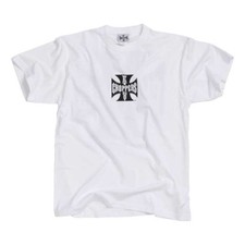 WEST COAST CHOPPERS ORIGINAL CROSS T-SHIRT - WHITE/BLACK CROSS  *BRAND NEW*