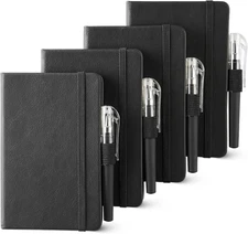 NETANY 4 Pack Small Notebook Pocket Notebook, A6 Mini Leather Hardcover Journal