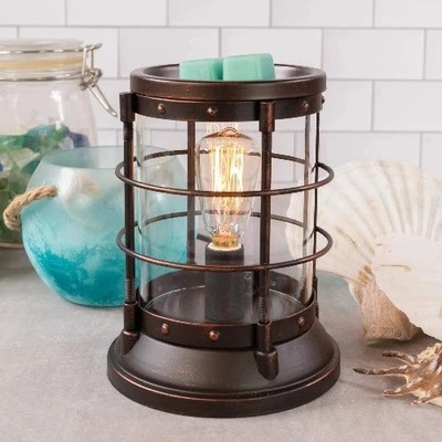 ScentSationals Nautical Edison Wax Warmer Brown Metal Glass 8.50-in Home NEW