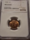 🔥1930 P LINCOLN WHEAT CENT NGC MS-64 RD NICE "SHIPS FREE"