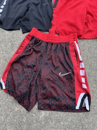 Lot Of 3 Pairs Of Youth Boys Nike Dri Fit Basketball Shorts Red / Black M-L - Picture 3 of 19