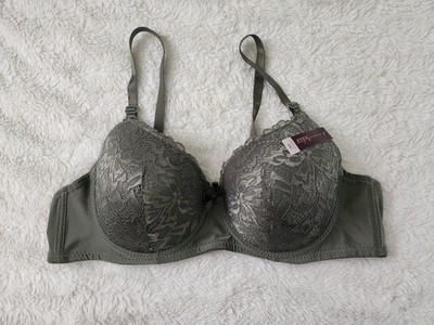 Sofra Intimates Lace Underwire Bra Olive Green Floral Padded 40C NWT BR4452L