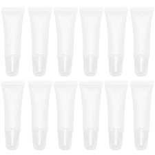 50 Pcs 10 ml Transparent Refillable Lip Balm Tubes Empty Makeup Container