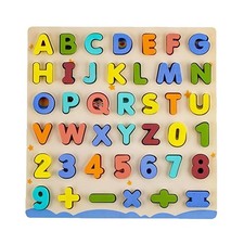 Wooden Alphabet Number Puzzle Educational Toy Letter and Number Puzzle Kids