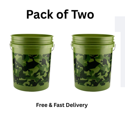 #ad #ad Green 5 Gal Camo Pail Camouflage 5 Gallon Bucket for Mixing Paint and Gardening $12.95
