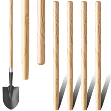 4 Pcs Wooden Shovel Handle Ash Handle for Long D Handle Shovels Tool Handle