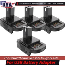 USB Adapter Converter for Dewalt 20V Milwaukee 18V Convert to Ryobi 18V Tool New