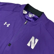 Northwestern Wildcats Team Issued Under Armour 1/4 Zip S/S Jacket Purple • Large
