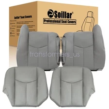 For 2003 2004 2005 2006 Chevy Tahoe LS LT Z71 Front Leather Seat Cover Gray 922