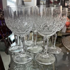 Mikasa Summer Song Crystal Glass Clear Goblet 7 1/8" Tall Set Of 7