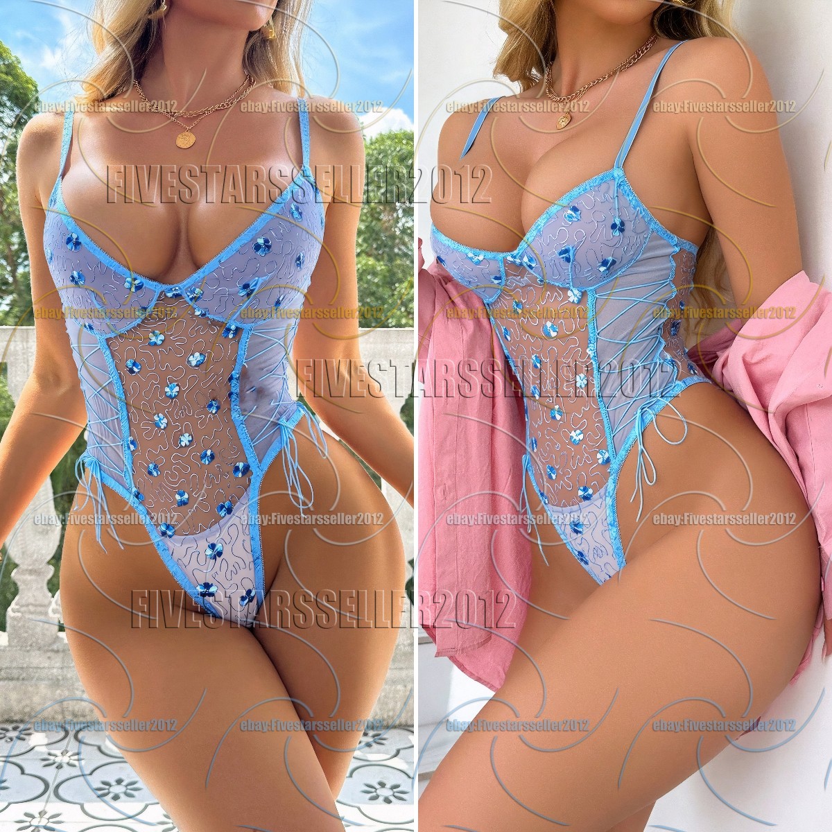 Sexy Women's Lingerie One Piece Lace Sleepwear Teddy Babydoll Underwear  Bodysuit