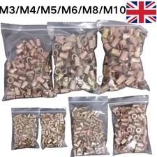 50PCS M3 M4 M5 M6 M8 M10 Rivnuts Blind Threaded Nutserts Color Zinc Rivet Nut