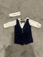 Vintage Alexis one-piece velvet romper, look like a suit with a vest and bow tie