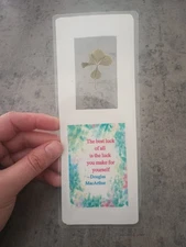  REAL Handpicked Four Leaf Clover  Handmade Bookmark Lucky Gift For Readers 