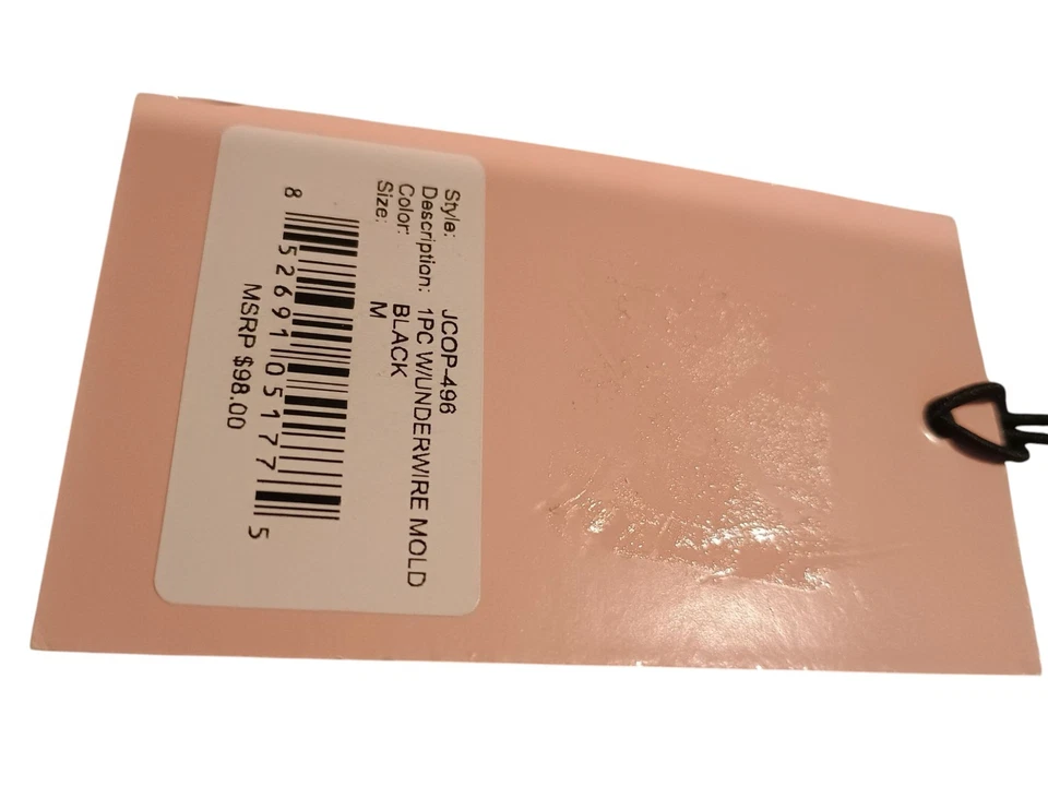 Juicy Couture 1pc Black Swimsuit W/ Underwire Mold Size Medium New M Nwt $98 - Image 2 of 4