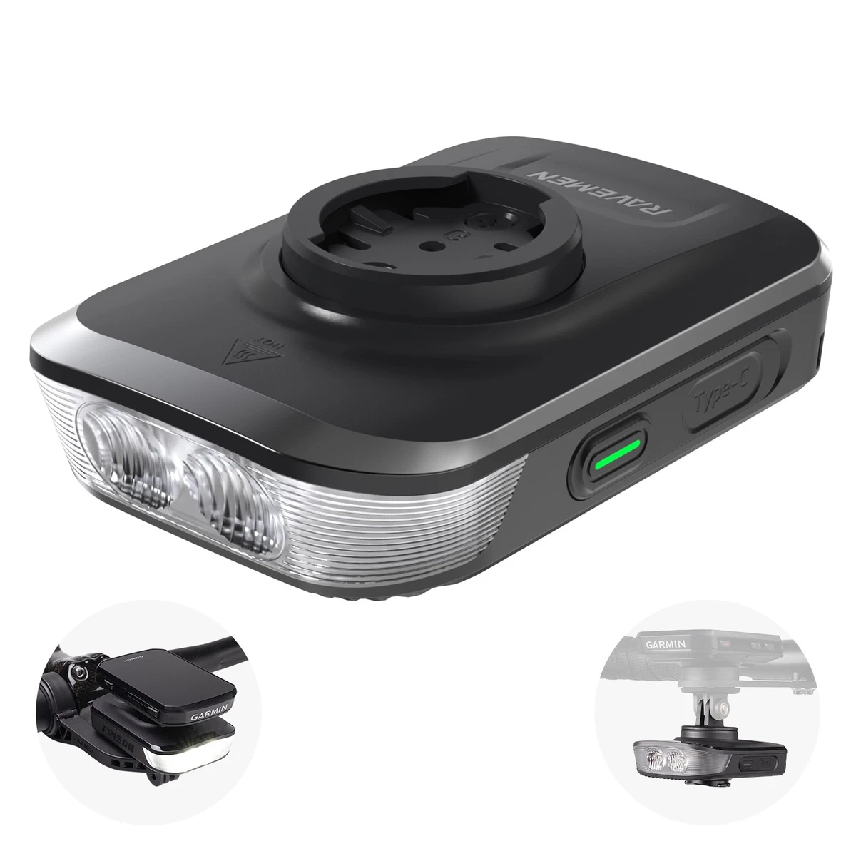 RAVEMEN FR1500 SE Bike Headlight For Garmin Wahoo GPS Bicycle Light Rechargeable