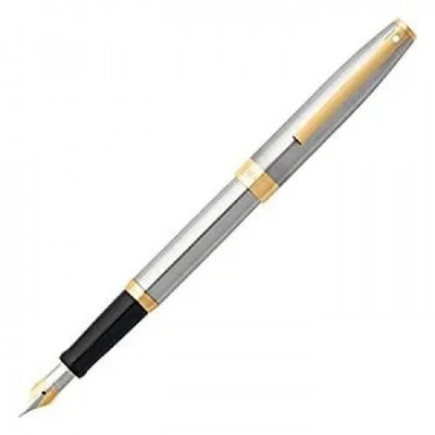 Sheaffer Sagaris, Matte Chrome with Gold-Tone Trim, Fountain Pen: Medium Nib (E0