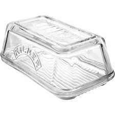 Kilner Glass Butter Dish Keeper 250g Storage Container Lid Embossed Vintage