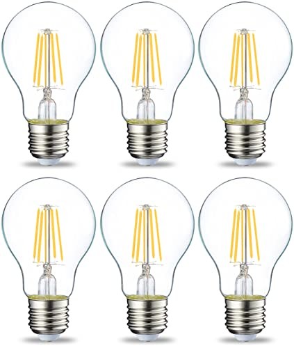 Amazon Basics Led E27 4.3W (40W Ersatz) Klar Filament 6Er Pack Warmweiß-image