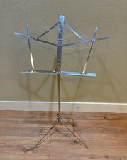 Foldable Vintage Norwood Music Stand Silver Chrome Adjustable Band