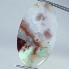 27.60Cts Natural Best Aqua Chalcedony Oval Cabochon Gemstone 21X38X4MM