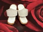 Vintage Barbie #963 Resort Set #975 Winter Holiday WHITE CORK WEDGIES * SHOES
